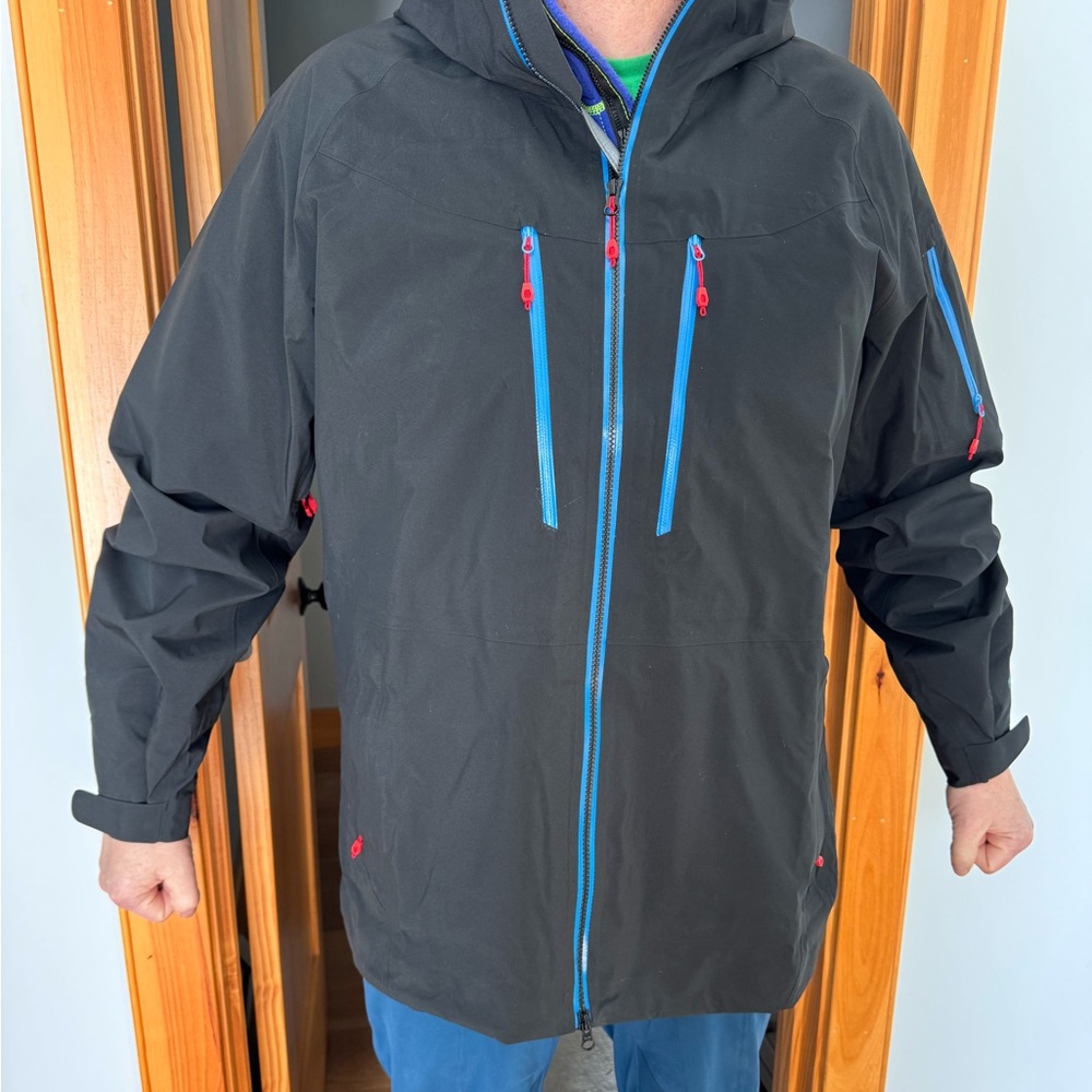 Men's Black Jacket with Blue Accents